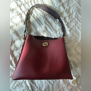 Red Leather COACH bag w/ lock C logo